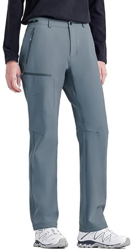 Pioneer Camp Softshellhose Damen Gefütterte Thermo Wanderhose | Wasserabweisend, Winddicht, 4-Wege-Stretch, Verstellbarer Bund, 3 Reißverschlusstaschen, Für Wandern, Trekking Und Ski