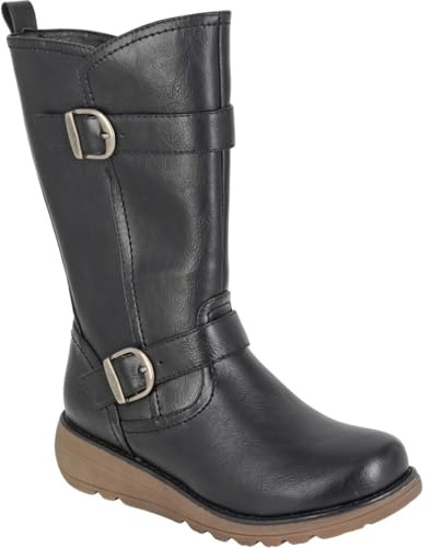 Cipriata ARCISA L741 Ladies Faux Fur Warm Lining Twin Buckle Inside Zip Mid-Length Boot