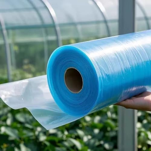 Bâche de Serre en Polyéthylène, Film de Jardinage pour Serre 12S Résistante aux UV, Intempéries et Déchirures Pour projets industriels, Jardin et Culture Protégée P(Size:5x20m/16.4x65.6ft,Color:Bleu)