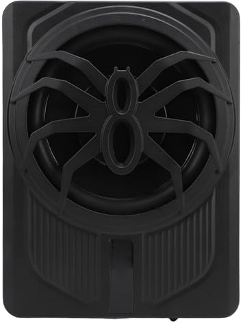 Alomejor Schlanker Subwoofer Unter Dem Sitz, 10 Zoll, 800 W, LED-Licht für PKW, LKW, Verbesserte Klangleistung für Musikliebhaber, Aluminiumlegierung/Schwarz/1 (Blue)