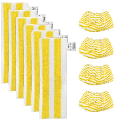 10 Stück Ersatz Mikrofaser Tuchset – Kompatibel für Kärcher Dampfreiniger EasyFix Wischmopp Ersatzbezug Set SC 2, SC 3, SC 4, SC 5 Dampfreiniger Bodendüse Mikrofaser Mop Zubehör für Alle Bodenarten