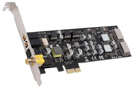 VBESTLIFE Carte Son PCIE, Prise en Charge CM6635, HiFi, 127dB & -120dB N, Carte Son 16/24 Bits Adaptateur PCI Express