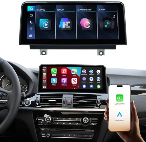 YolanAuto 10,25 Pulgadas Radio Coche con Pantalla táctil con Carplay para BMW X3 X4 Serie F25 F26 2014-2017 NBT Sistema, Soporte para Inalámbrico Carplay/Android Auto/Mirrorlink/Navegación