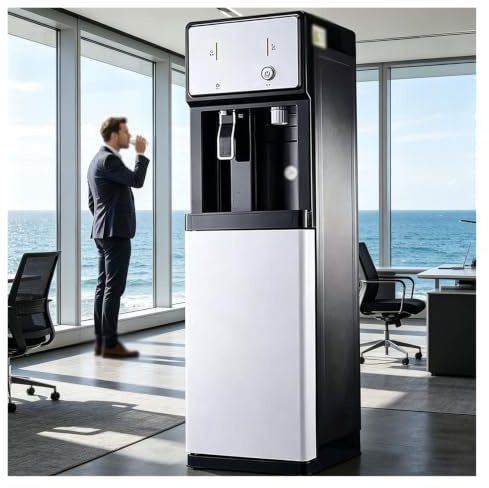 Fontaine A Eau Unité Raccordée Au Réseau d'eau,Distributeur Eau avec Témoin De Sécurité en Cas De Manque d'eau,Chauffe-Eau Et Refroidisseur Autoportant pour Maison