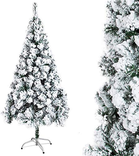 Natale Albero Verde INNEVATO LAPPONIA Abete Artificiale 180 CM Pino 400 Punte Rami Neve