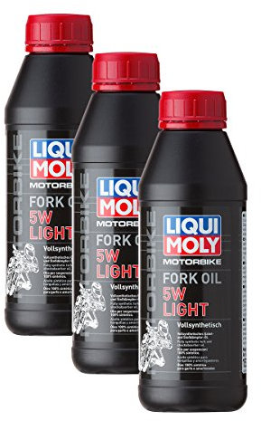 3 x Liqui Moly 1523 Motorbike Fork Oil Moto gabelöl 5 W Light 500 ml