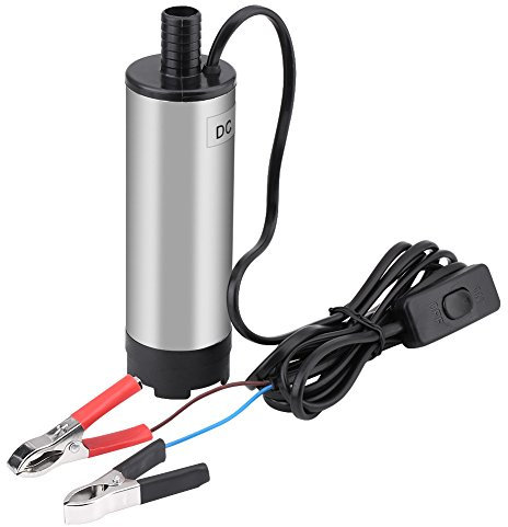 Qiilu Bomba De Transferencia De Combustible, DC 12V 51mm Desmontable Bomba sumergible de transferencia eléctrica Bomba de agua aceite de combustible diesel