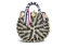 TentHome Rund Rattan Tasche Stroh Strandtasche Korbtasche Kreis Sommer Schultertasche Handarbeit böhmische Umhängetasche mit Schal (Schwarz)
