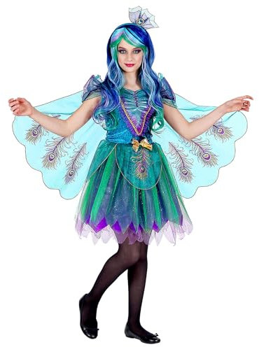 W WIDMANN MILANO Party Fashion - Kinderkostüm Pfau, Kleid, Tierkostüm, Faschingskostüme