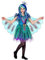 W WIDMANN MILANO Party Fashion inderkostüm Pfau mit Pfauenfeder, Schleier, Kopfschmuck, Karneval, Mottoparty 140