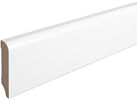 Sockelleiste München MDF WEISS Folie Oberkante Abgerundet 80mm
