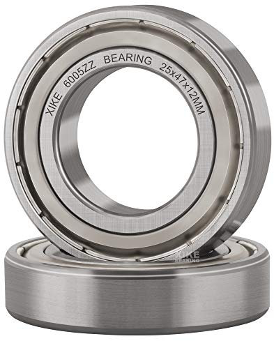 XiKe 2 Stück 6005 ZZ Kugellager 25x47x12mm Chromstahl und Doppelte Metalldichtung 6005Z Rillenkugellager mit Dichtungen