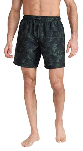 Mountain Warehouse Aruba Mens Swim Shorts - Fast Dry Swimming Trunks, Lightweight Board Shorts, Adjustable Draw Cord Beach Short Pants - Ideal for Holidays & Outdoors Dark Green XL