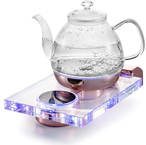 YXCKG Electric Hot Water Kettle, Clear Glass Jug Kettle, Tea Kettle, 1350W Fast Boiling Heater, Water Kettle with Heater Stove, 1 Litre, Illuminating Jug Kettle, Blue LED