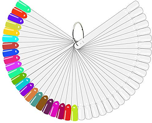 50 Stück Nail Art Tips Ring Stick, Nagelfarbdisplay Klebt Nagelfarbe Radringmuster für Nagellackgel Farbdisplay, Nagel Salon Übungen Display Nail Tip