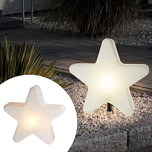 Sternlampe mit Steckfuß XL 50cm | 2m Zuleitung E27 Max. 25W IP65 | Indoor Outdoor Gartenleuchte Erdspieß (1 x Sternlampe 50cm)