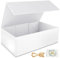 RYDDOY Weiße Geschenkbox, 30,5 x 15,2 x 10,2 cm, Geschenkboxen für Geschenke mit Deckel, Magnetverschluss, rechteckig, zusammenklappbar, für Brautjungfernantragsbox, Hochzeit, Weihnachten, Halloween,