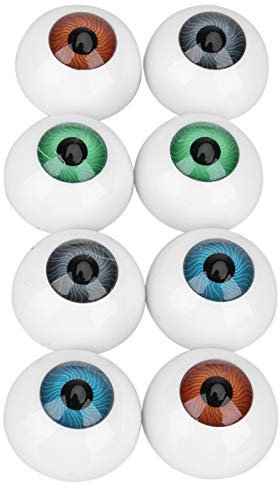 Sewroro 8Pcs Halloween Augäpfel Runde Puppen Augen Hohl Augapfel Gruselige Plastik Augapfel Halloween Cosplay Horror Requisiten