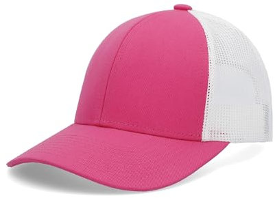 Pacific Headwear Unisex-Erwachsene Low-pro Trucker Cap Verschluss, Rosa/Weiß/Rosa, Einheitsgre