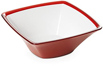 omada Design Insalatiera da 2,3 L, Ciotola Cucina in Acrilico Infrangibile, Lavabile in Lavastoviglie, Made in Italy, Linea Square, Rosso