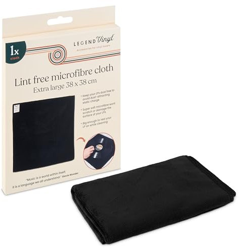 Legend Vinyl Panno antistatico extra large per la pulizia dei dischi in vinile – 38 cm x 38 cm panni in microfibra senza lanugine – perfetto per pulire e proteggere i vostri dischi in vinile