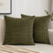 EMEMA Kordsamt Kissenbezüge Dekorative Sofakissen Moderne Kissenhüllen 50x50 cm Dekokissen Weicher Zierkissenbezug für Wohnzimmer Sofa Schlafzimmer 2er Set Olivgrün