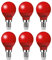 EXTRASTAR Ampoule LED Couleur E14 4W équivalente 40W AC 220V-240V, Ampoules Guirlande Couleur LED G45, orange rouge jaune bleu vert pour lumières de Noël de patio extérieur (rouge, lot de 6)