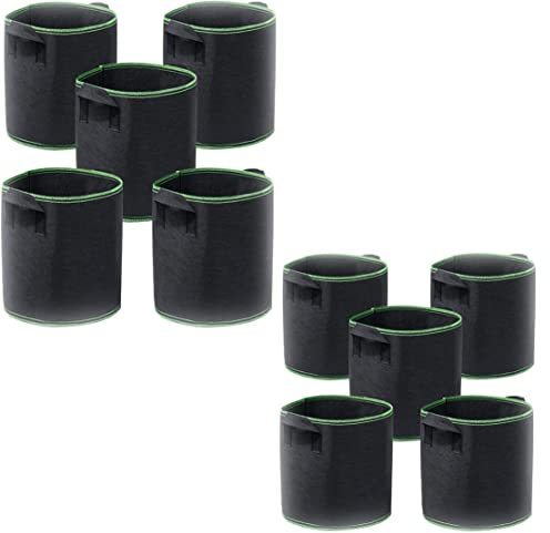 10 Stück 15 Gallonen Kartoffel-Anbaubeutel mit Klappe, Pflanzenanbaubeutel, Gartengemüse-Pflanztöpfe