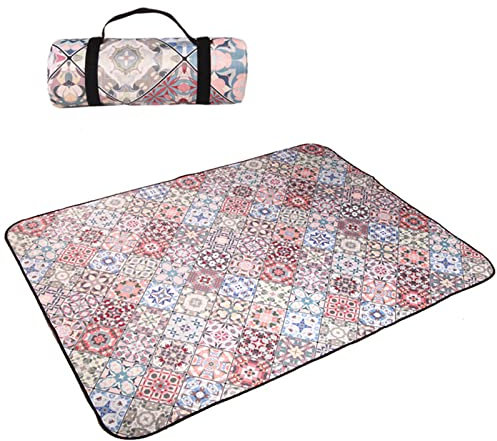 AHDFY Picknickdecke 300x300, Tragbare Picknick Decke Outdoor, XXL Picknickdecke mit Wasserdichter Rückseite, Dicke Picknickdecke Gepolstert für Camping, Picknick,D,200x200