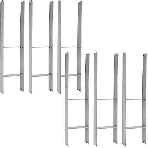 Gimisgu H-Pfostenanker 6 Stück H-anker Pfostenträger Bodenanker für Pfosten H-Pfostenschuh für Zaun und Gewächshaus Pfosten Vierkantholzpfosten(141x600mm)