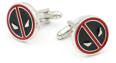 YAHOYA Herren Deadpool Manschettenknöpfe Qualität Messing Material Rote Farbe Film Manschettenknöpfe