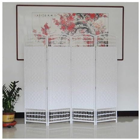 NEZIH Raumteiler Privatsphäre Bildschirm, Faltbare Datenschutzbildschirm Paneele Wandteiler Für Raumtrennung Effektiv Das Sehen Blockieren/White/4 Plates/120 * 160Cm