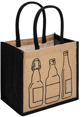 Bountiful Harvest 2 x 6 Bottle Jute Carrier - Eco-Friendly, Versatile, and Stylish (2, Beer Bottles)