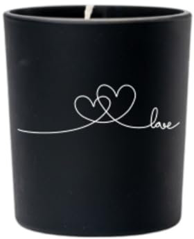 Original Soy Wax Valentinstag-Duftkerzen Herzen Linie Schwarz Duft: Lux Cashmere Soja-Kerzen Valentinstag Romantisches Geschenk Candle aus 100% Vegan Sojawachs Duftkerzen im Glas Valentine's Day