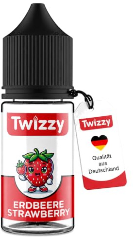 Twizzy Erdbeere Lebensmittelaroma 30ml - Aromakonzentrat | Aromatropfen für Backen, Desserts, Eis, Joghurt, Quark, Shakes und Getränke, vegan, zuckerfrei, laktosefrei, mit Tropfer