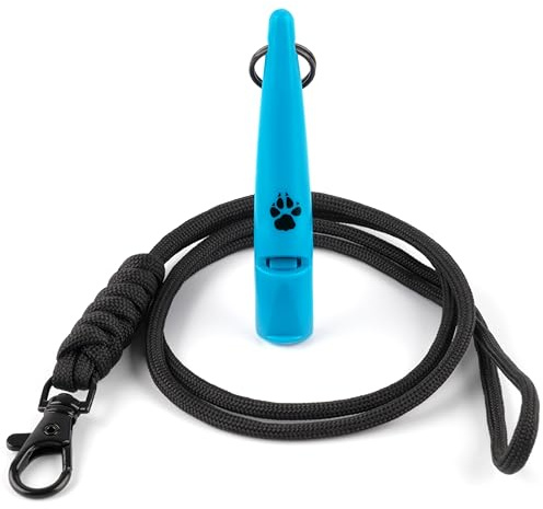 TDL Gun Dog Whistles for Recall Training with Black Lanyard - Dog Training Whistle with Loud Far-Reaching Sound for Long-Distance Commands & Recall Training for Most Breeds - Sky Blue