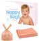 200 Coloured Nappy Bags with Tie Handles - Fragranced for Eliminating Odours, Durable and Leak-proof, Light-weight and Perfect for Babies Travel Bags