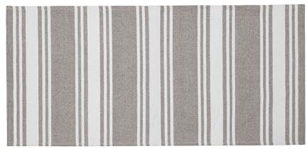 INSPIRE - Gestreifter Wendeteppich aus Baumwolle AYLANE- 60 x 120 cm - Beige und Weiß