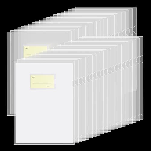 URbantin Klarsichthüllen A4 Seitlich Offen, 40 Stück Aktenhüllen, Oben und Seitlich Offen, 180 Mikrometer, Cut Flush Folder (Klar)