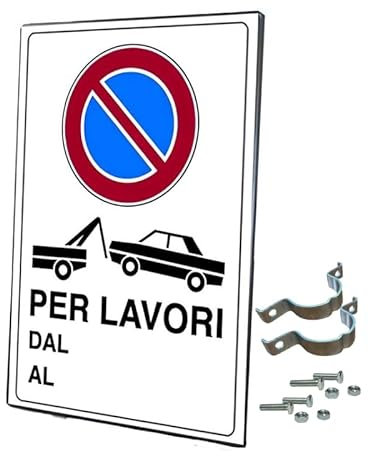 Divieto di sosta, Per lavori, cartello stradale, per uso esterno, resistente alle intemperie, in ferro, 40x60 cm, insegna stradale, proprietà privata, negozio, ristorante, parcheggio