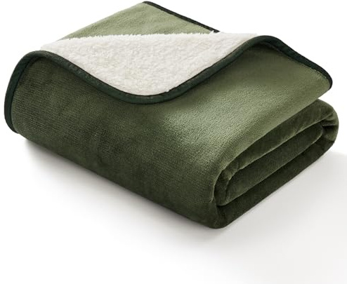 LE SURE Hundedecke Wasserdicht，60x80cm wasserdichte Decke Sofa,Olivgrün | Hundedecke für unterwegs, kleine Hunde Decke Fleece waschbar, Katzendecke flauschig und weich für Bett, Auto, Outdoor