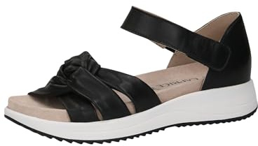 CAPRICE Damen Sandalen flach aus Leder mit Klettverschluss