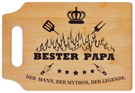 Cadeau de fête des pères pour papa - Planche à découper en bambou épais de 1,2 cm d'épaisseur - Cadeau d'anniversaire pour papa de fille fils - Cadeau d'anniversaire pour papa (PAPA-BBQ)