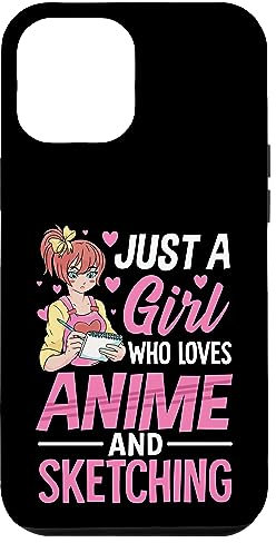 iPhone 13 Pro Max Anime saying Anime and Sketching Case
