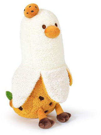 shownicer Plüschtier Banane Ente Kuscheltier Stofftier Kawaii Ente Plüsch, Banane Plüschkissen Spielzeug Wurfkissen, Ente Kissen Geschenk für Kinder Mädchen 3+ Jahre (Braun Keks, 30cm)
