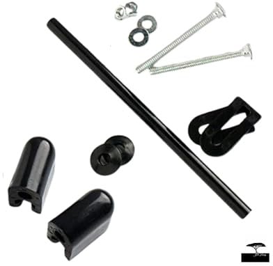 Toilet Seat Fitting Kit with Black Hinges and Standard Fittings - Easy Installation