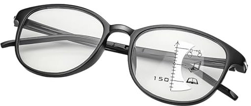 FDJZXW Multifokale Brille, Smart Focus Brille, Progressive Lesebrille, Schwarz, +1.5 Dioptrien