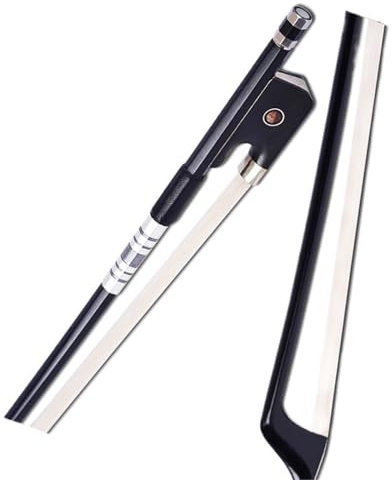 DJYUIOT Geigenbogen zum Spielen Geigenbogen aus Kohlefaser Spielniveau für Erwachsene 4/4 Bratsche(1/4 Carbon Fiber All Black)