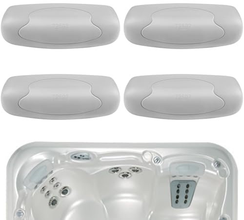 Bonbo 4er-Pack 72597 Spa Nackenkissen, passend für 2002–2007 Hot Spring Highlife Serie Whirlpools 2002–2007, kühles graues Ersatzkissen für Kopfstützen