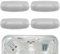 Bonbo 4er-Pack 72597 Spa Nackenkissen, passend für 2002–2007 Hot Spring Highlife Serie Whirlpools 2002–2007, kühles graues Ersatzkissen für Kopfstützen